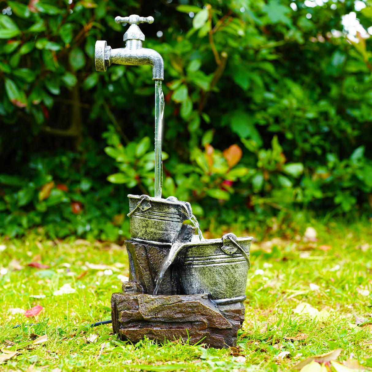 Tap Design Water Feature Outdoor With LED by GEEZY - UKBuyZone