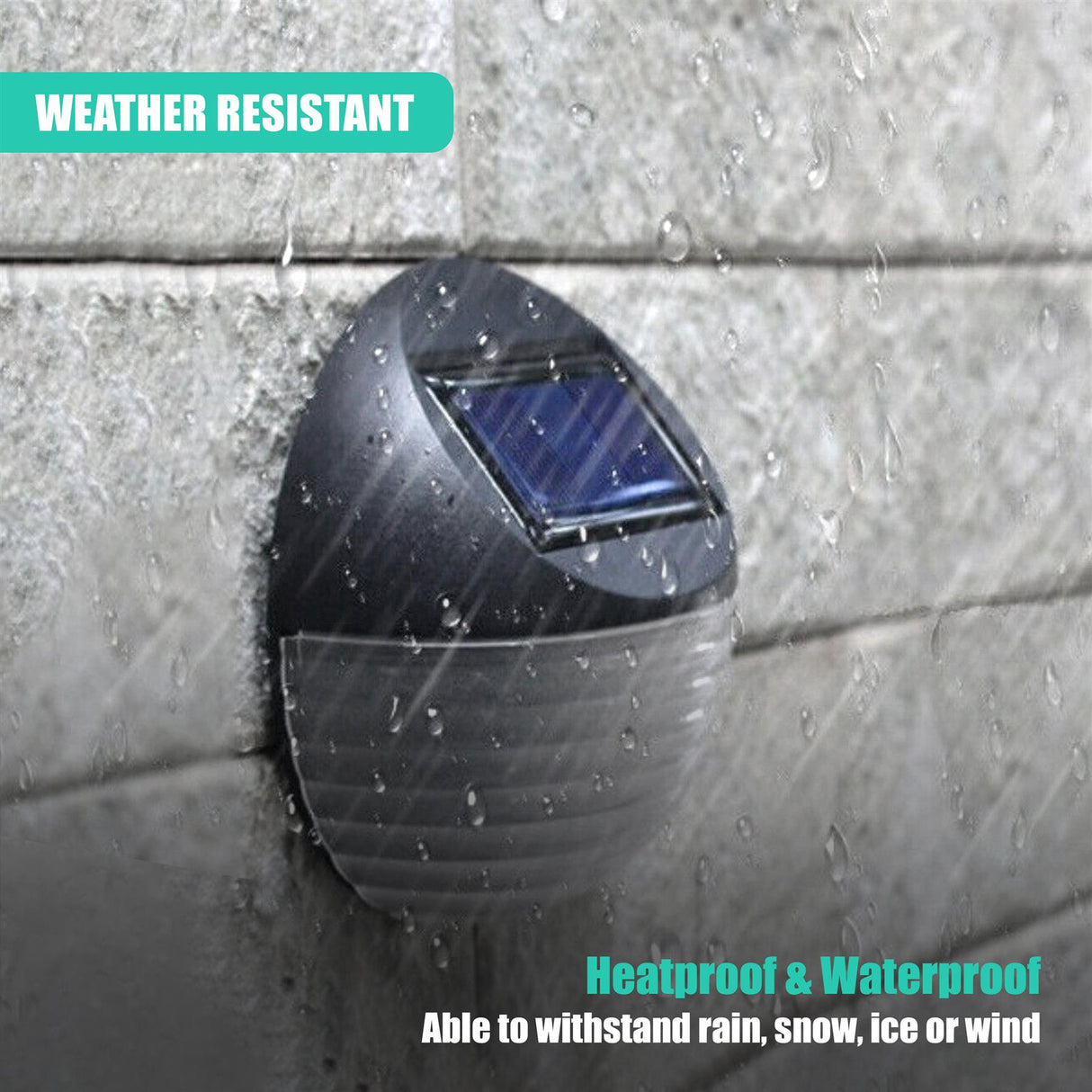 Solar Fence Lights, Set of 4 – RGB LED, Black by GEEZY - UKBuyZone