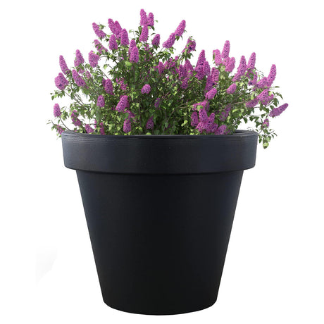 Anthracite Round Flower Planter 26 cm by GEEZY - UKBuyZone