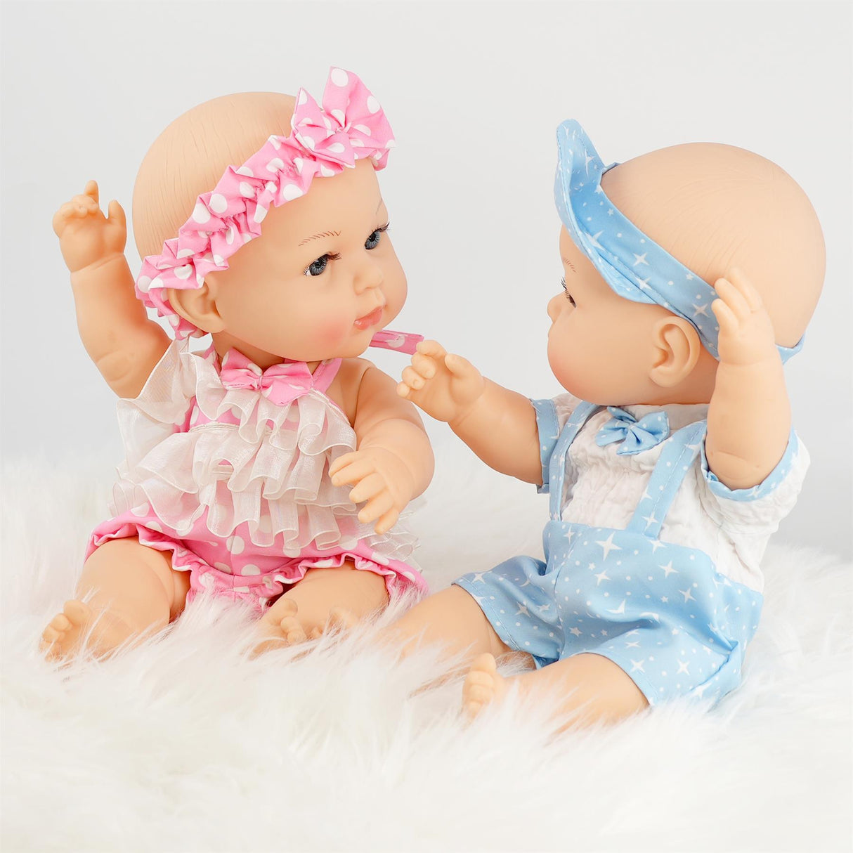 BiBi Anatomically Correct 14" Twin Dolls "Lucy & Lou" by BiBi Doll - UKBuyZone