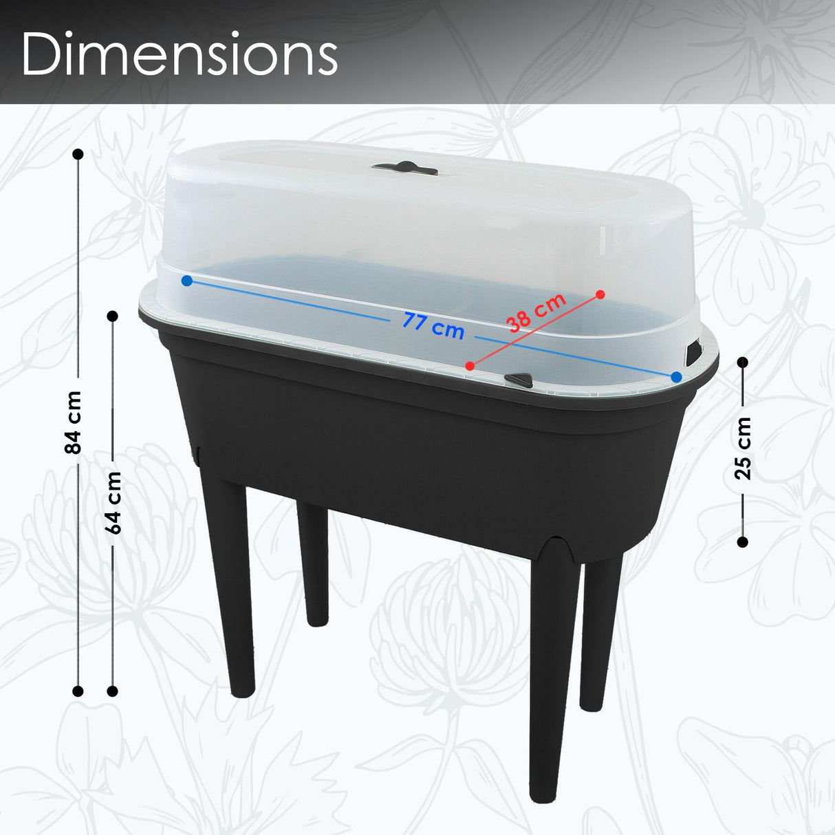 Black Raised Garden Bed Planter With Lid and Legs by Geezy - UKBuyZone