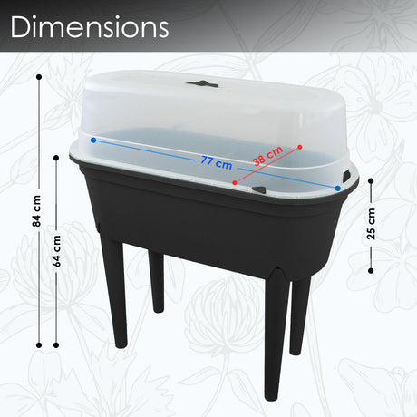 Black Raised Garden Bed Planter With Lid and Legs by Geezy - UKBuyZone