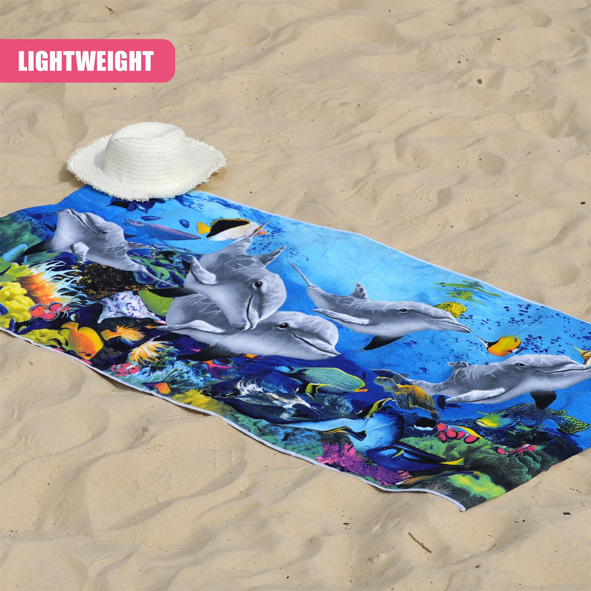 Dolphins Design Large Towel by GEEZY - UKBuyZone