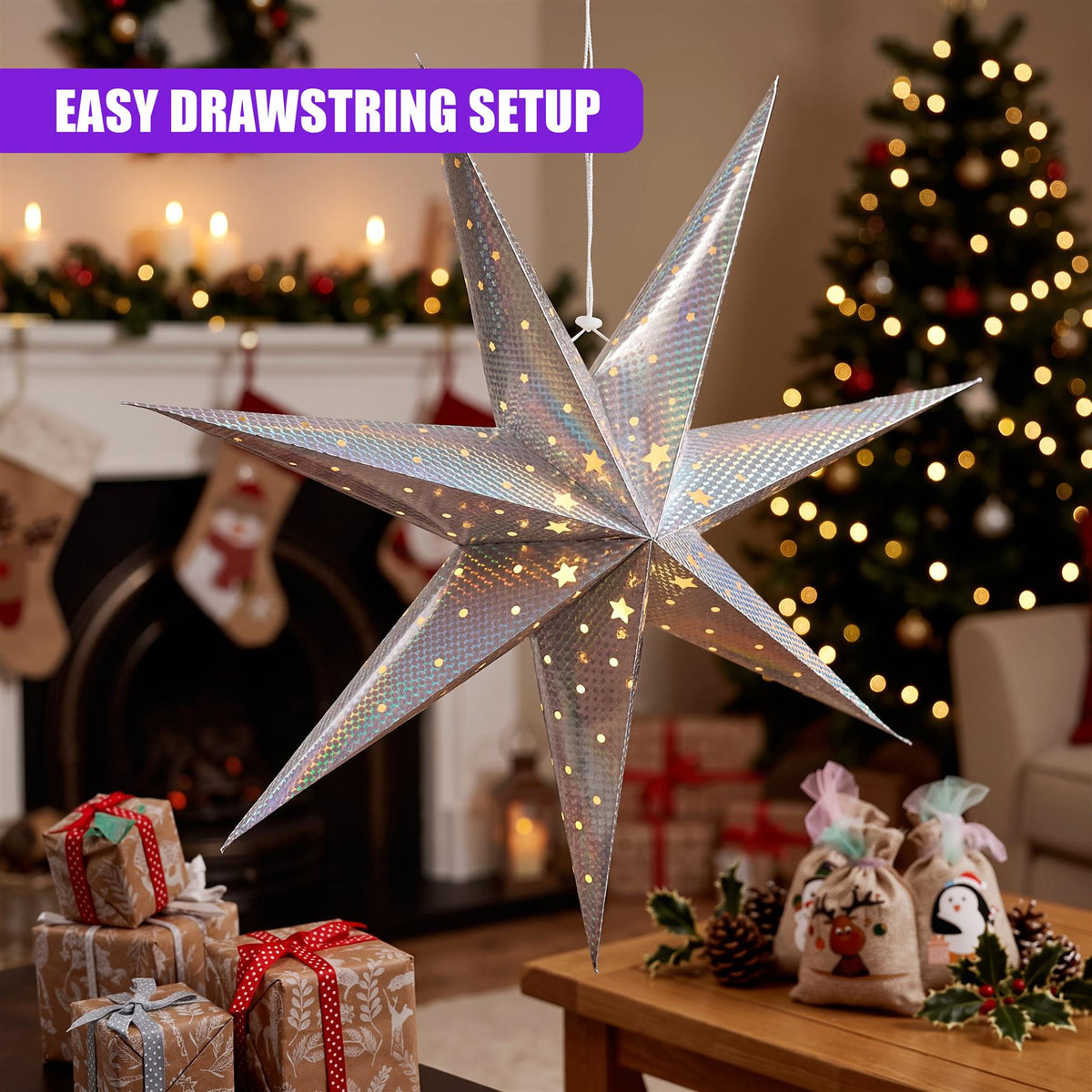 LED Hanging Paper Star 60 cm
