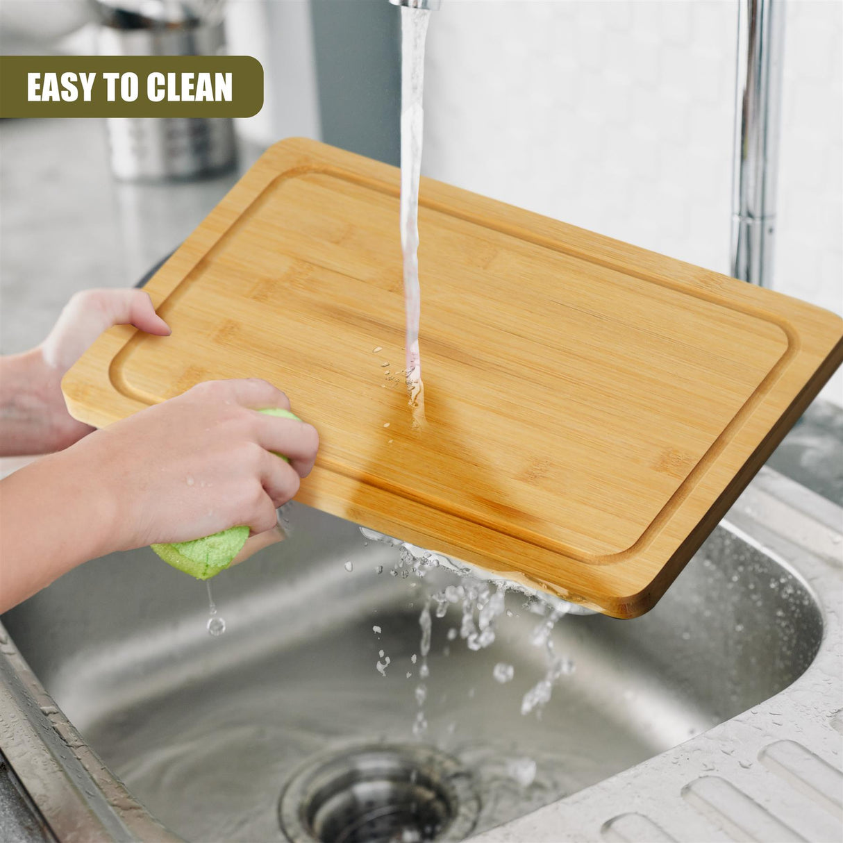 Large Bamboo Chopping Board 37x25cm by GEEZY - UKBuyZone