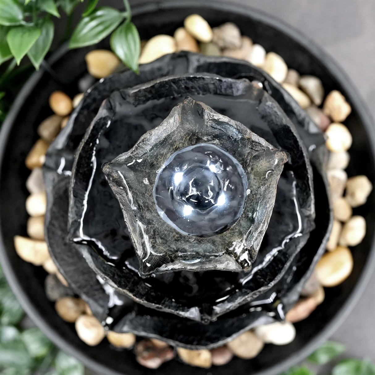 Waterfall Water Feature Indoor With LED by GEEZY - UKBuyZone