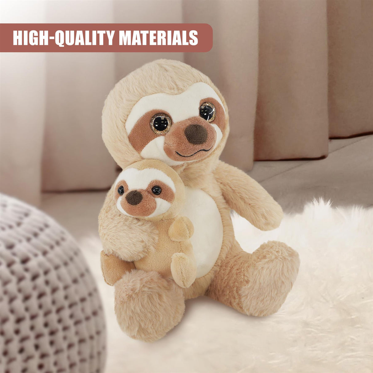 9" Mum & Baby Sloth Soft Toy