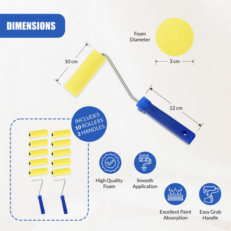 Paint Roller Set 12 Pcs by GEEZY - UKBuyZone