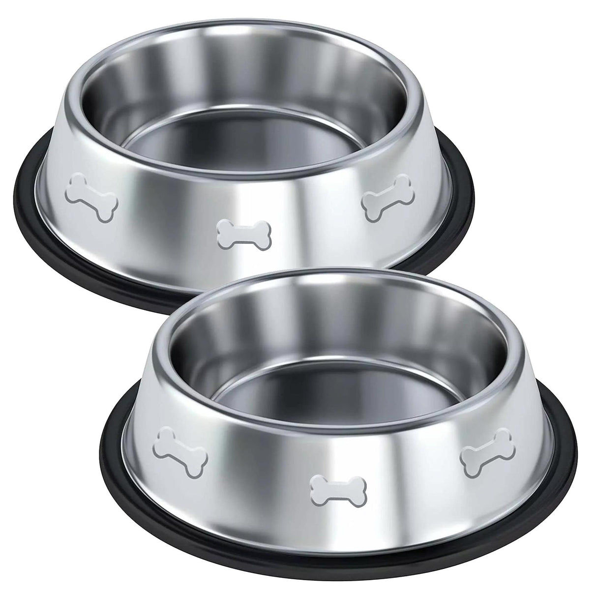 Set of Two Stainless Steel Dog Bowls by GEEZY - UKBuyZone
