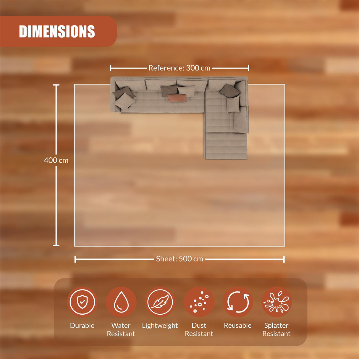 Clear Dust Sheets 4x5m - Set of 5 by GEEZY - UKBuyZone