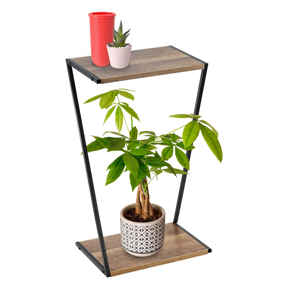 2 Tier Wooden Flower Pot Stand by GEEZY - UKBuyZone