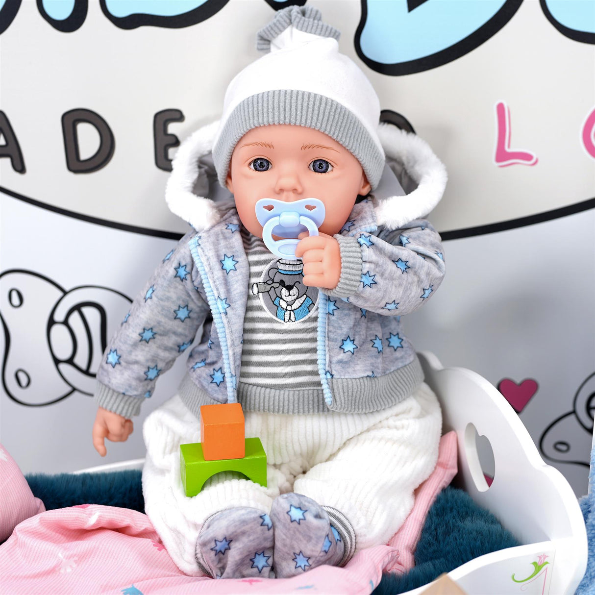 BiBi Baby Doll "Navy" (Sleepy Boy) (50 cm / 20") by BiBi Doll - UKBuyZone