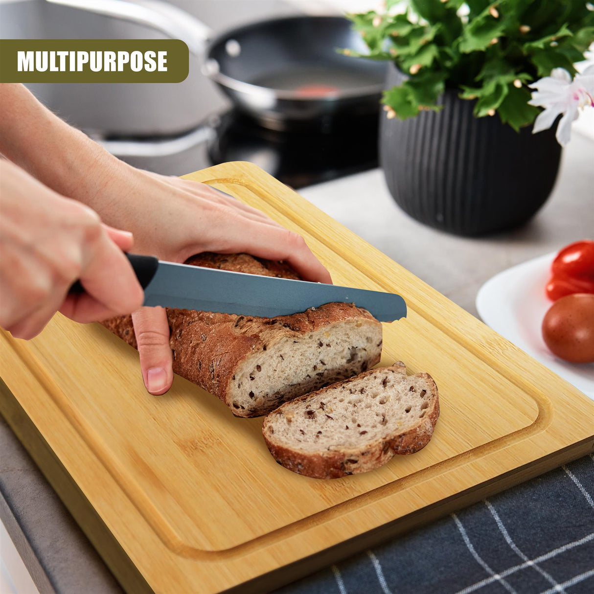 Large Bamboo Chopping Board 37x25cm by GEEZY - UKBuyZone