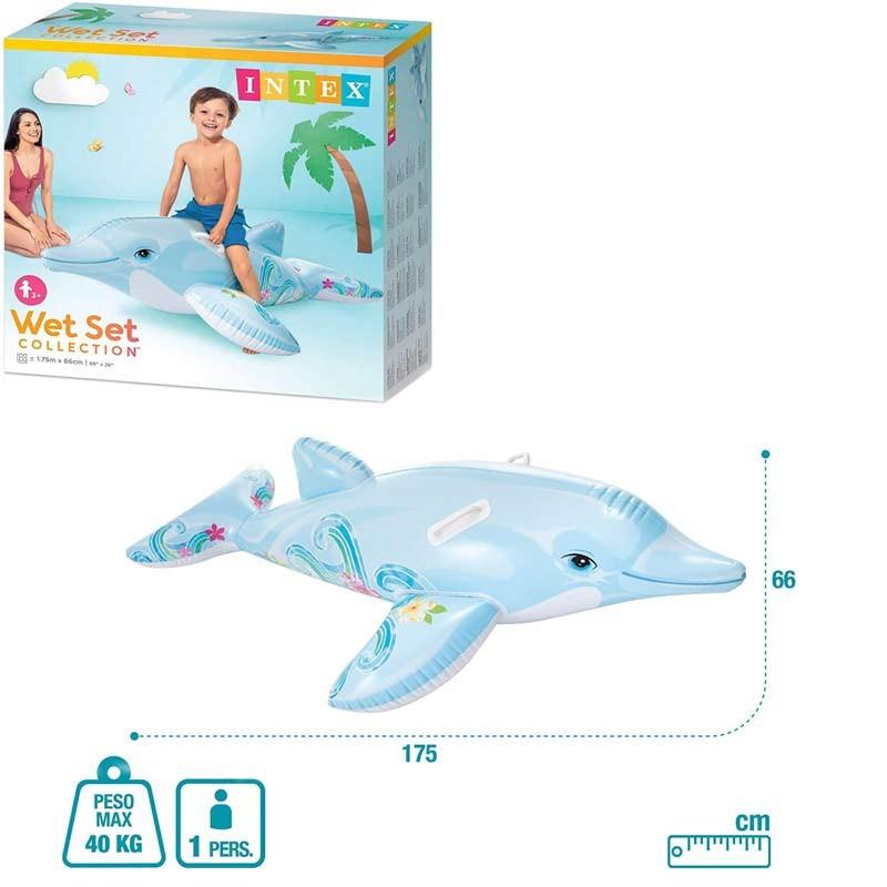 Dolphin Ride On Swimming Pool Float by Intex - UKBuyZone