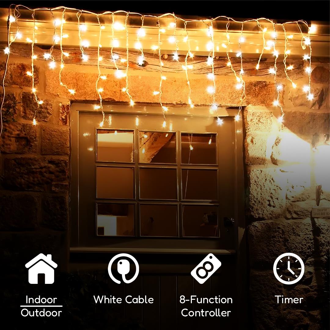 200 Warm White & White Fairy Light With Timer by The Magic Toy Shop - UKBuyZone