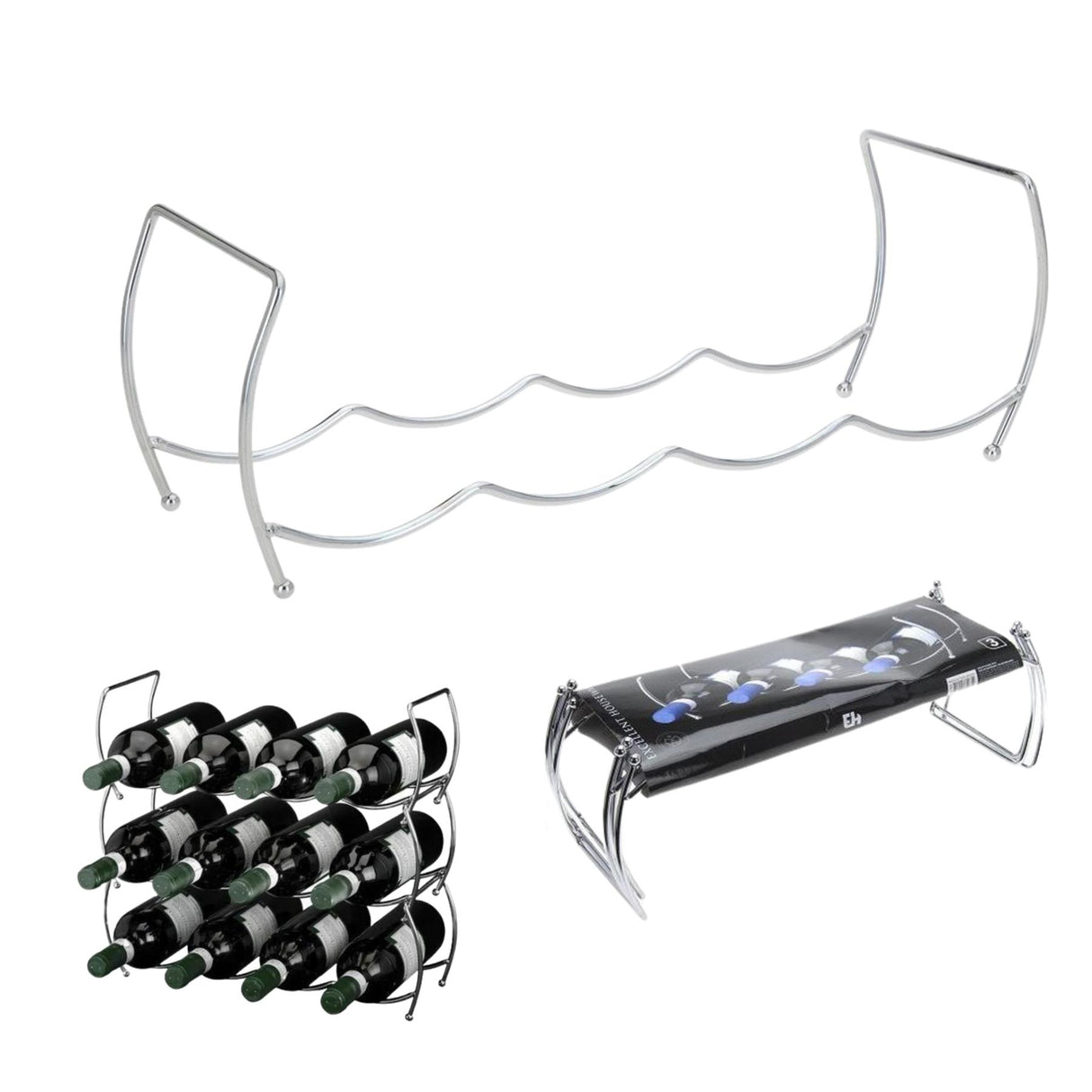 Stackable Chrome Wine Storage Display Rack by MTS - UKBuyZone