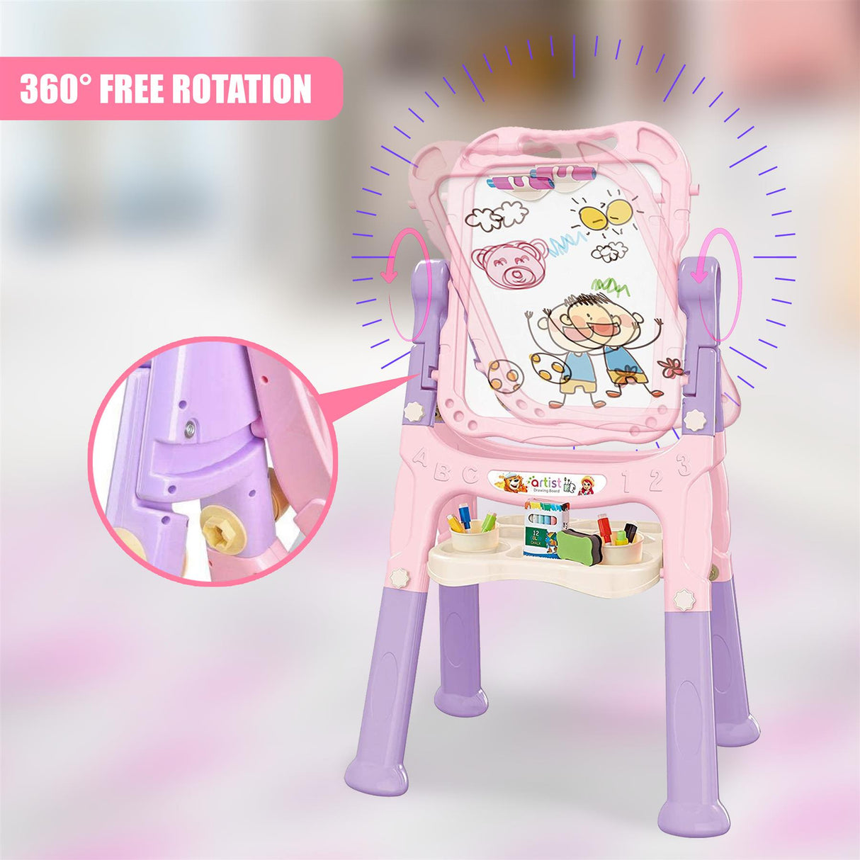 Pink Folding Double-Sided Magnetic Drawing Board by The Magic Toy Shop - UKBuyZone