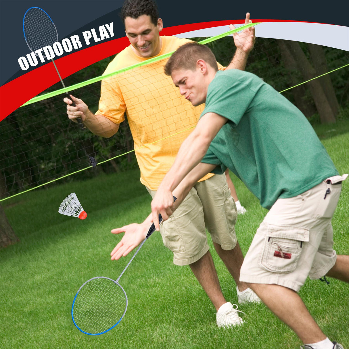 3 Piece Multicoloured Badminton Racquet Set by The Magic Toy Shop - UKBuyZone