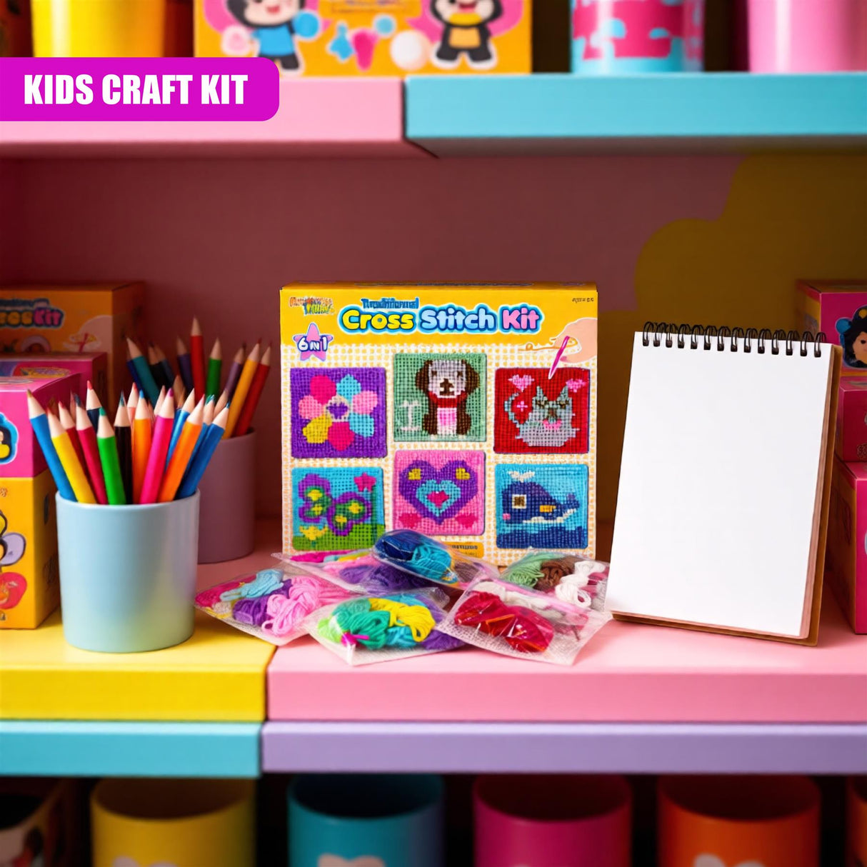 6-in-1 Traditional Cross Stitch Kit