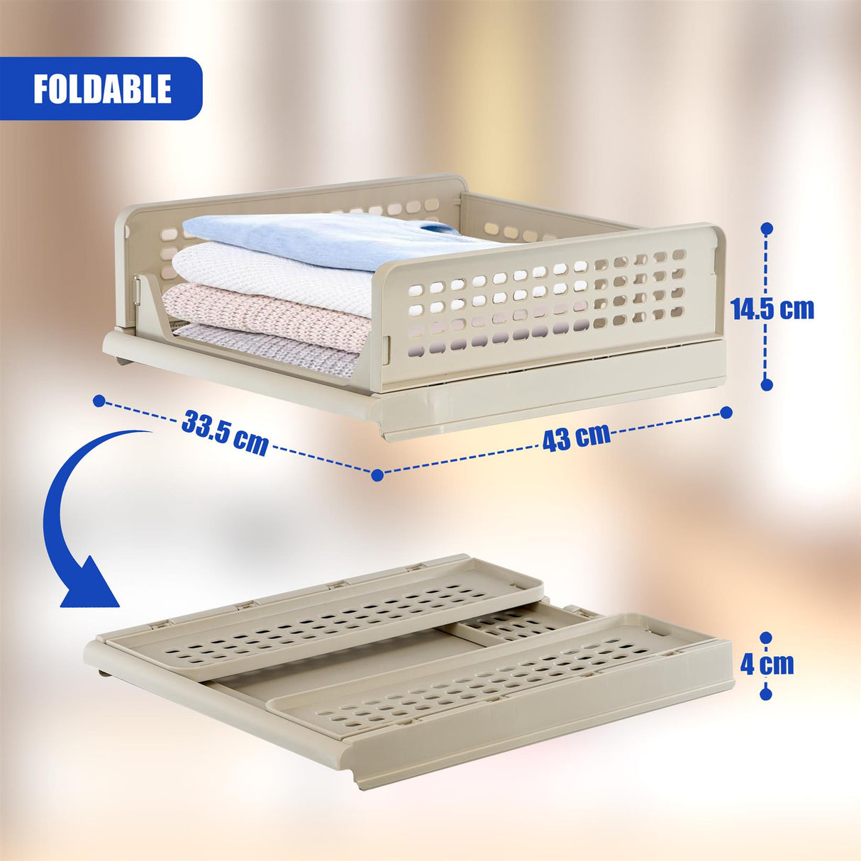 Foldable Shelf Drawers Set of 4 by GEEZY - UKBuyZone