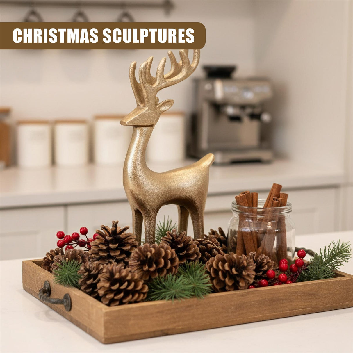 Golden Reindeer Ornament