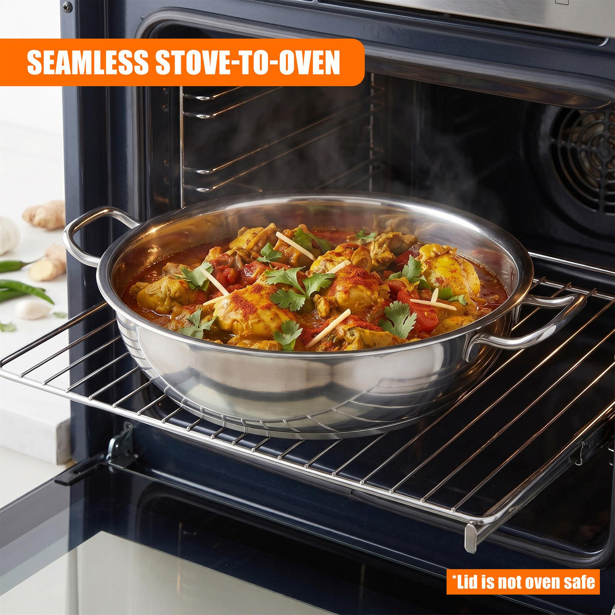 Shallow Casserole Pot with Lid - 3 L