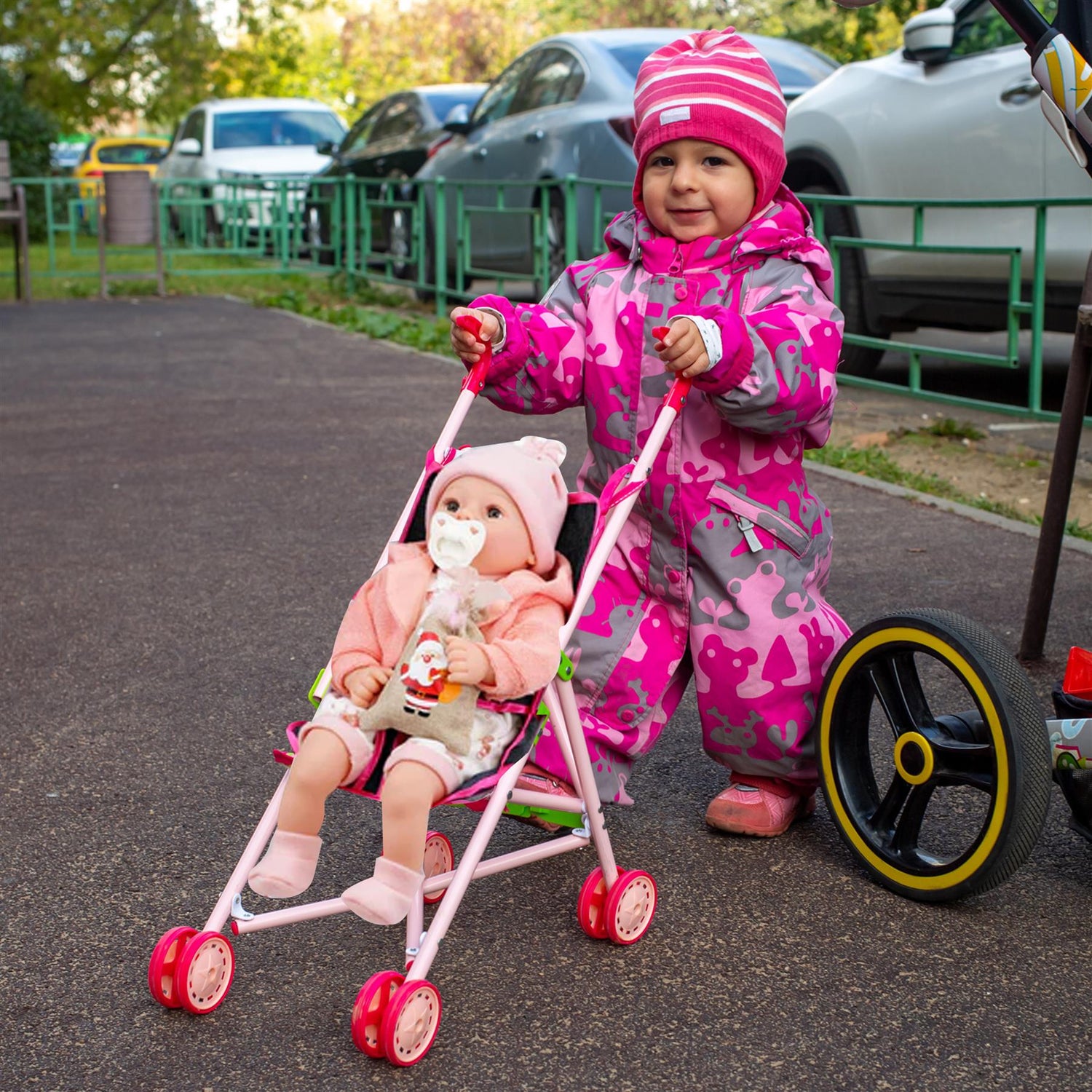 Pink Baby Doll Foldable Stroller by BiBi Doll - UKBuyZone