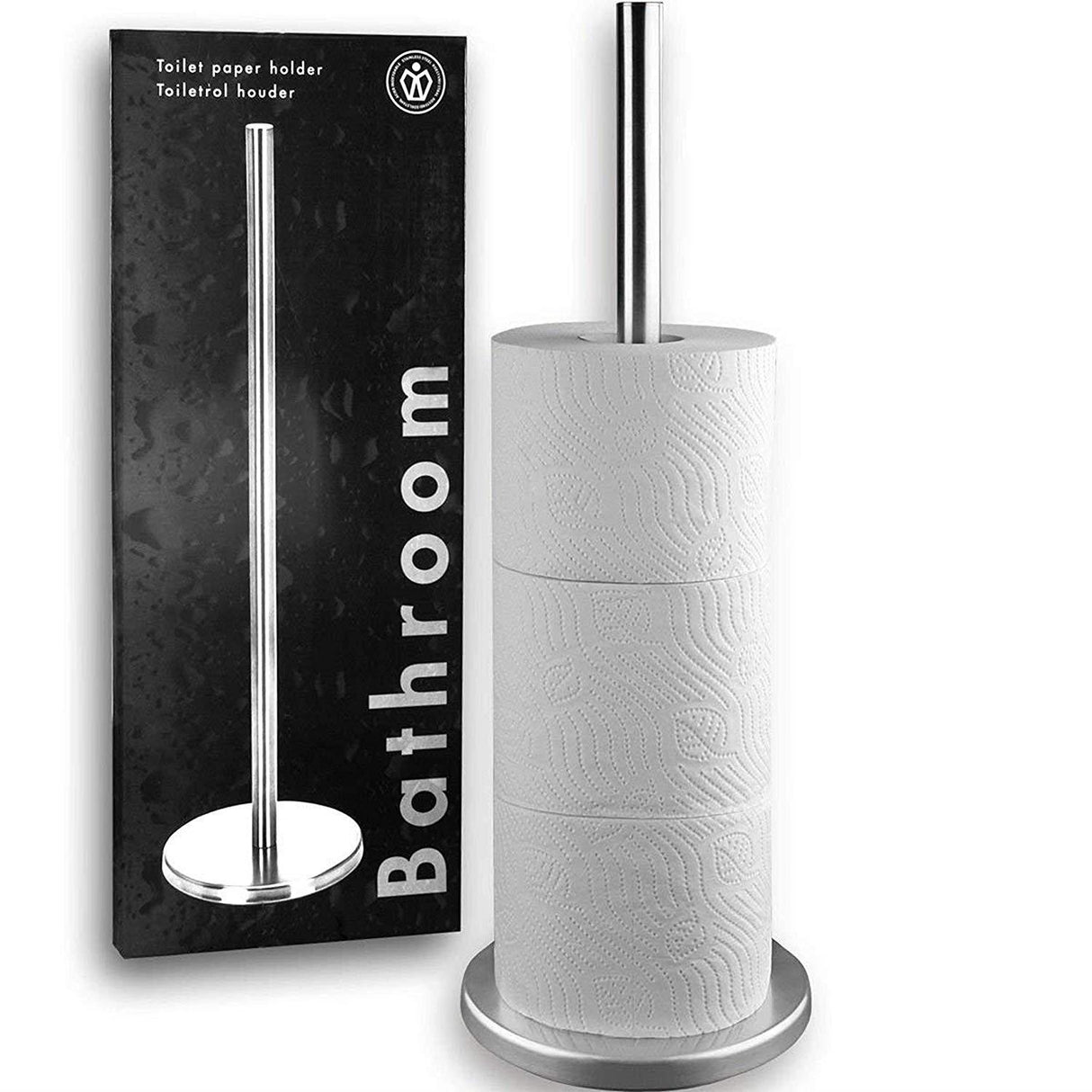 Stainless Steel Bathroom Toilet Paper Roll Holder by MTS - UKBuyZone