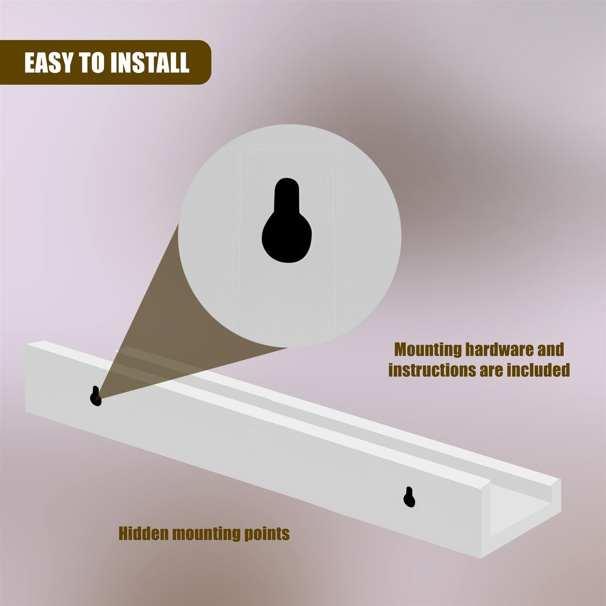 White Floating Wall Shelves Set of 3