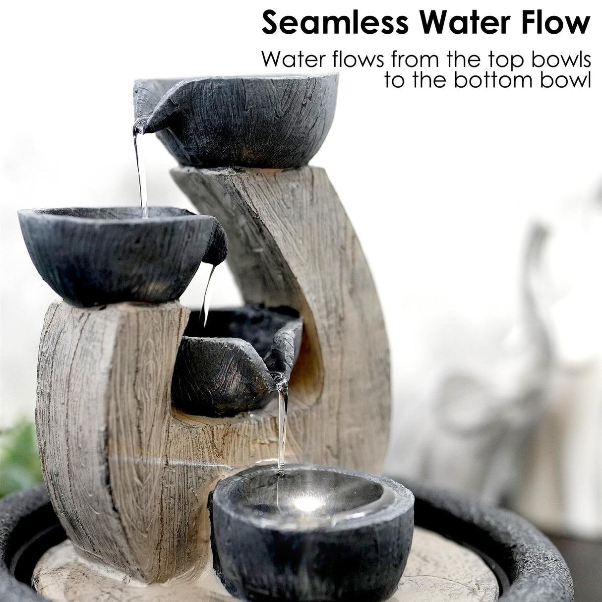4 Bowls Water Feature Indoor With LED by GEEZY - UKBuyZone