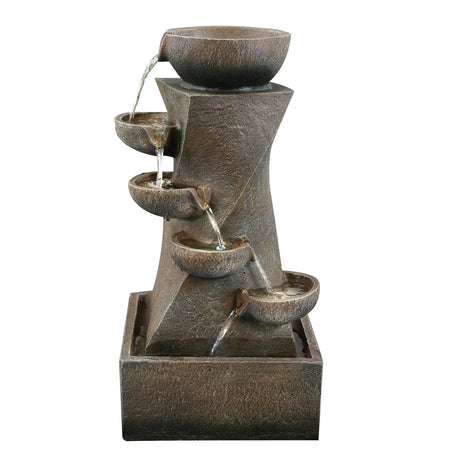 Cascading Water Feature Outdoor With LED by GEEZY - UKBuyZone