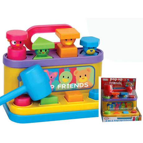 Multi-coloured Pop Up Friends with Hammer by The Magic Toy Shop - UKBuyZone