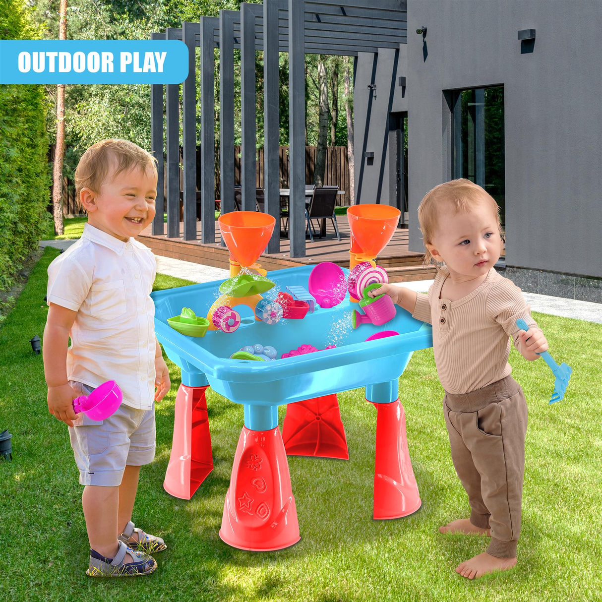 Blue Sand and Water Table Garden Sandpit Play Set by The Magic Toy Shop - UKBuyZone
