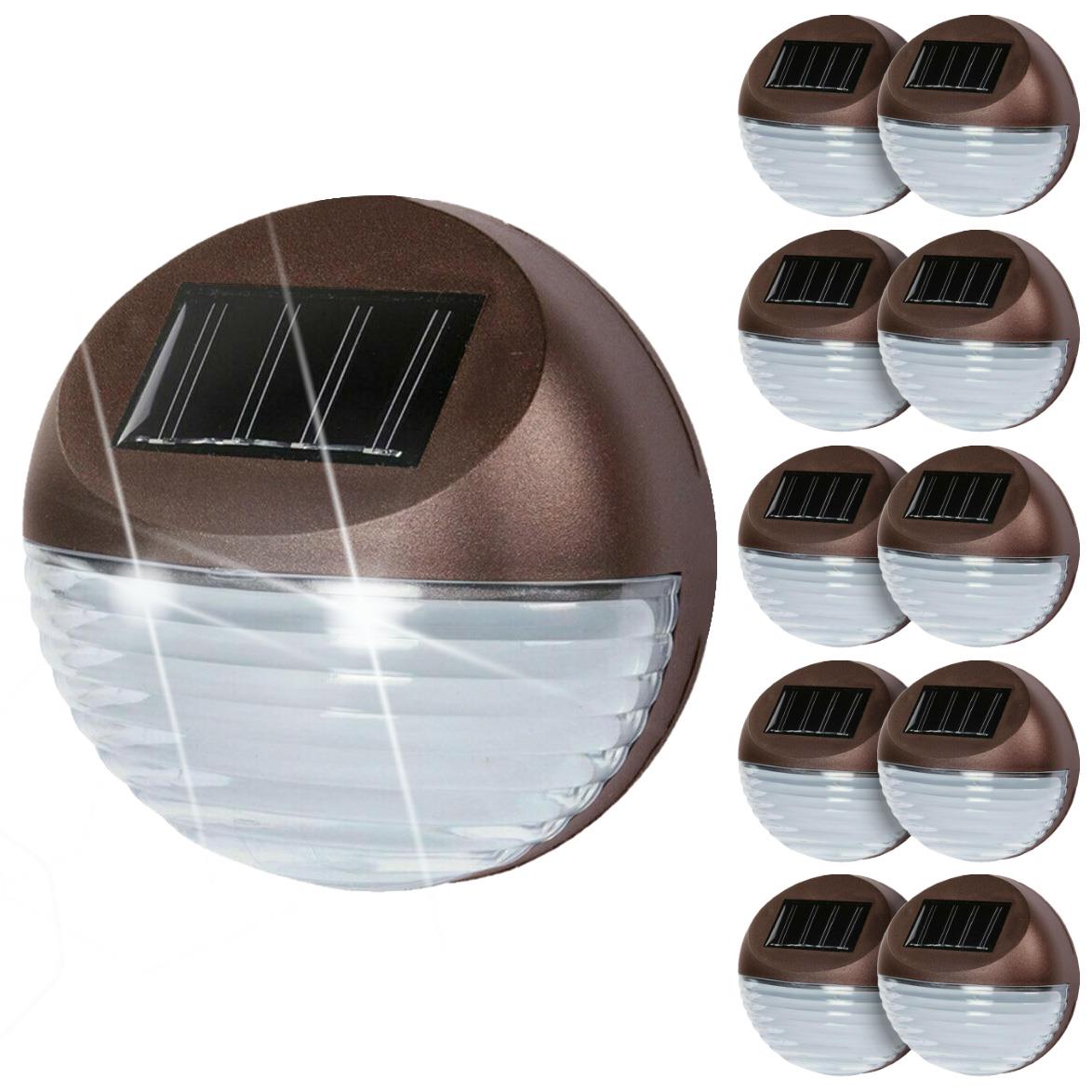 10 x Solar LED Fence Lights Bronze by GEEZY - UKBuyZone