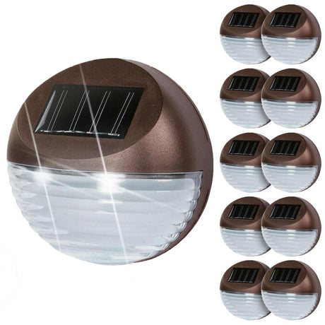 10 x Solar LED Fence Lights Bronze by GEEZY - UKBuyZone