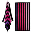 Velour Striped Beach Towel Sunset by GEEZY - UKBuyZone