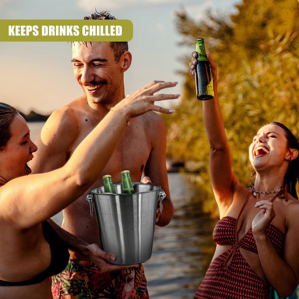 Wine Bucket Brushed Finish by Geezy - UKBuyZone