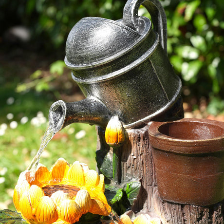Sunflower Solar Water Feature Outdoor With LED by GEEZY - UKBuyZone