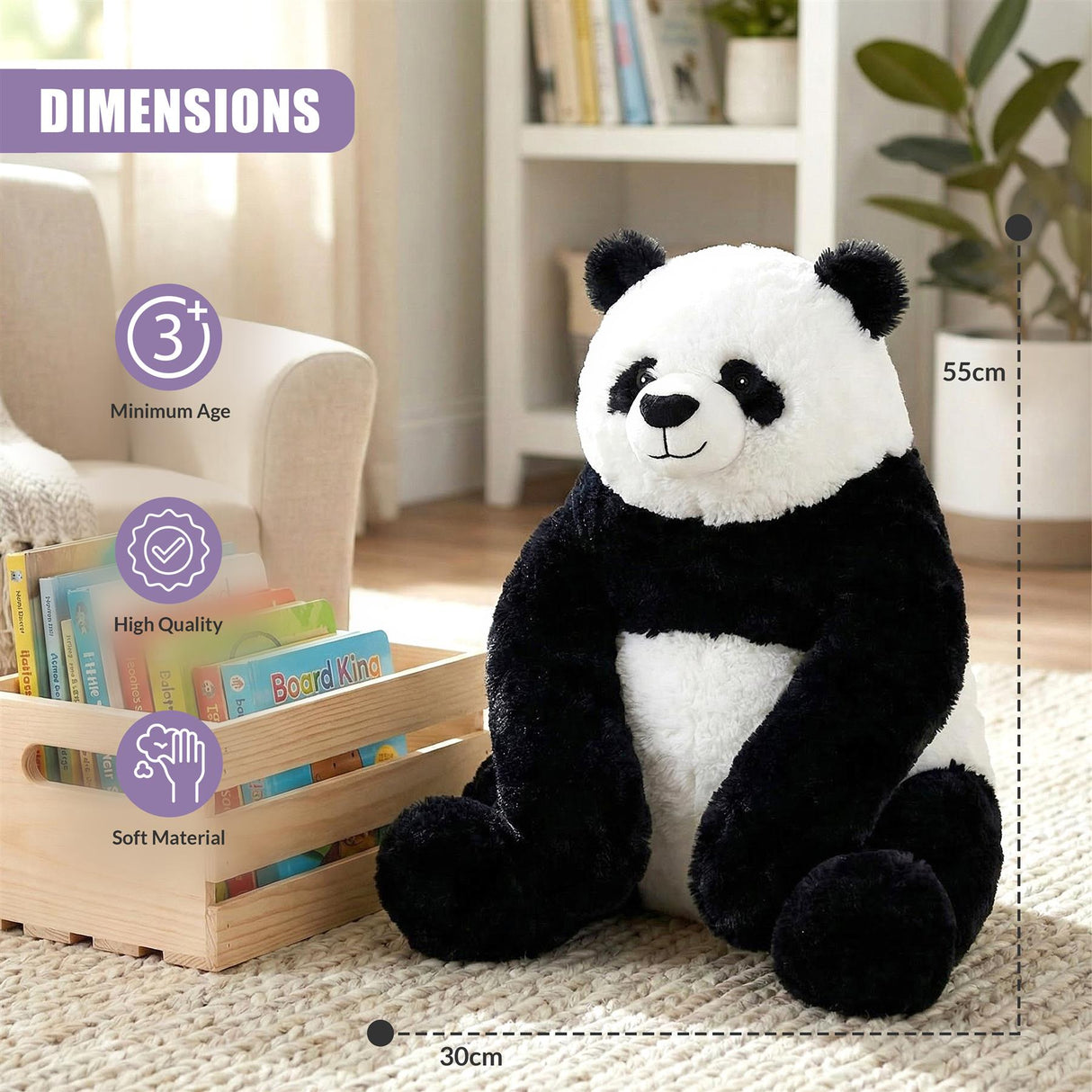 Giant Panda Bear Soft Toy - 55 cm