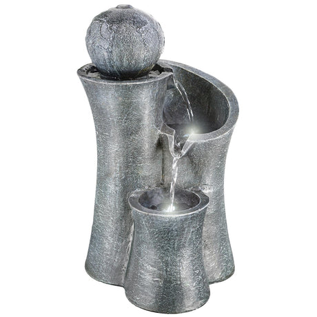 Ball on Top Water Feature Outdoor With LED by GEEZY - UKBuyZone