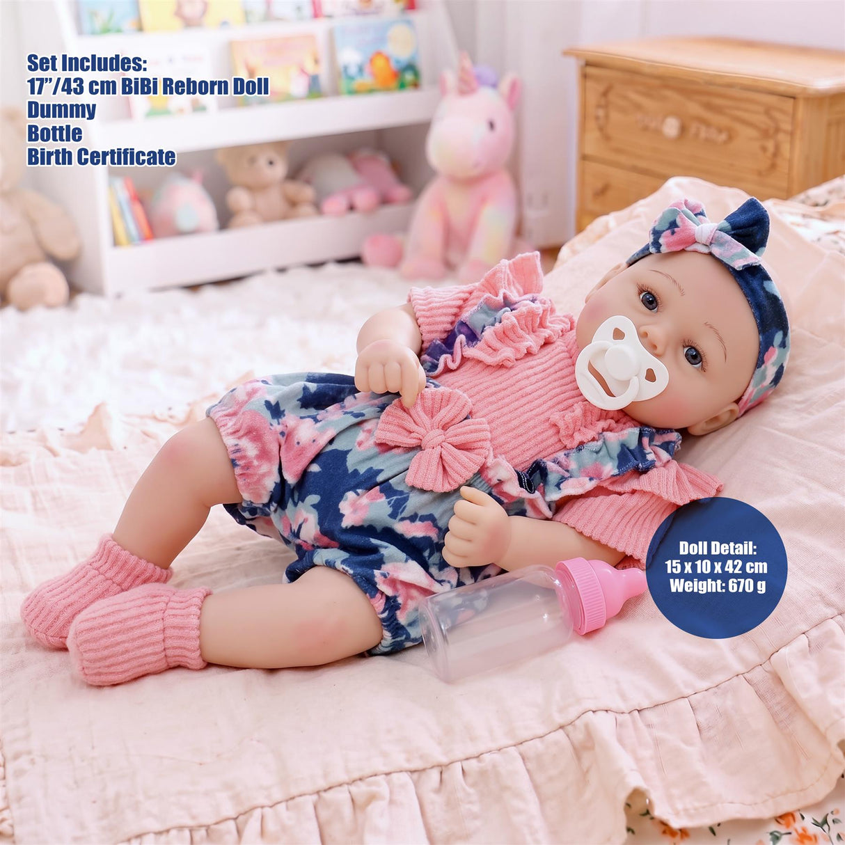 BiBi Reborn Awake Girl "Sweet Pea" (43 cm / 17")