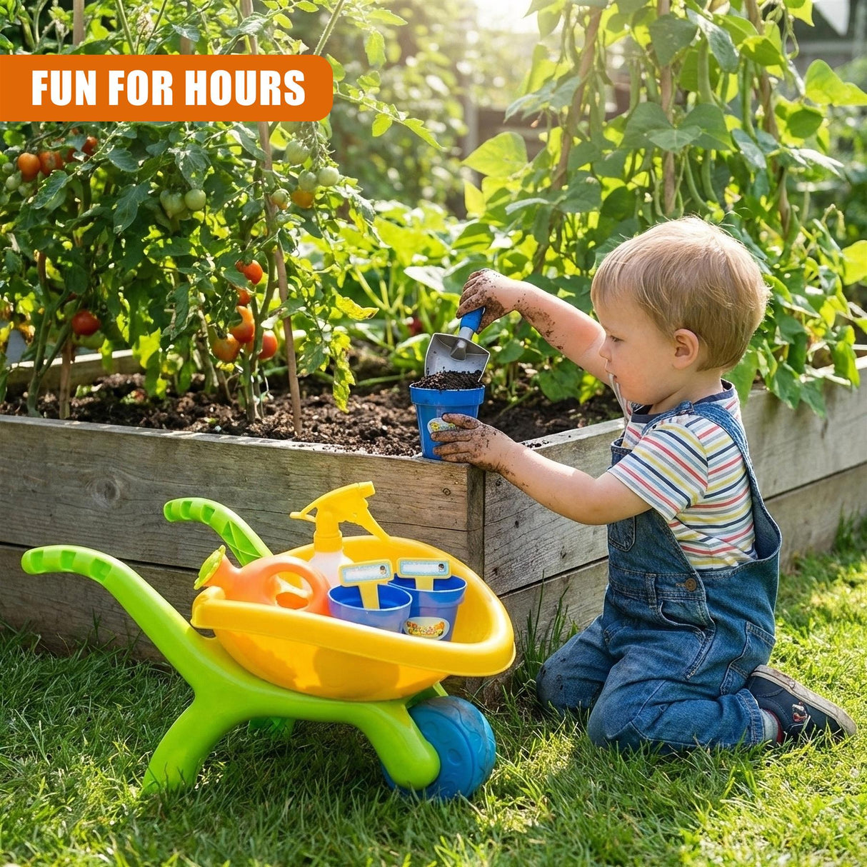 Kids Garden Wheelbarrow Playset