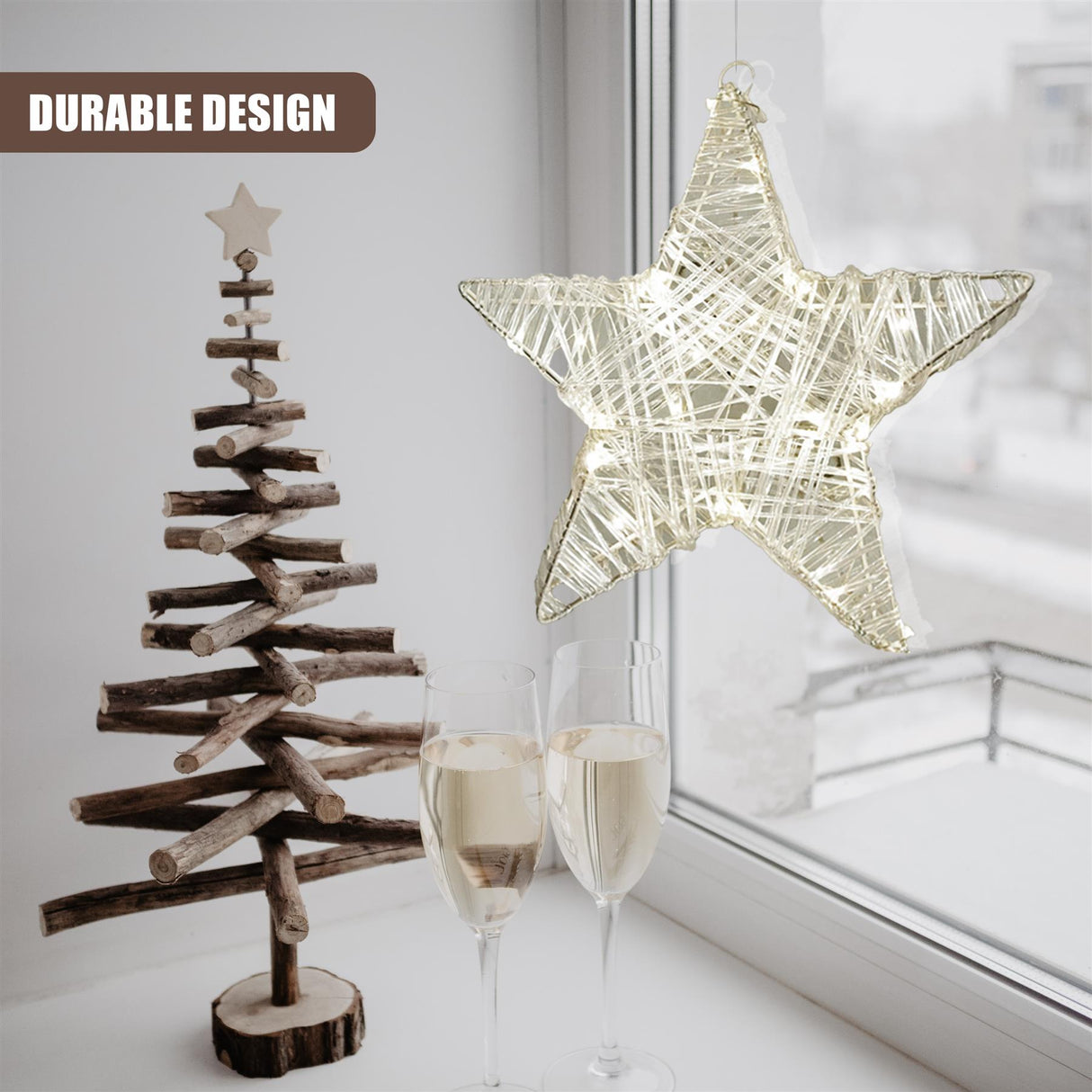 Christmas Star with 30 LED Warm White Lights