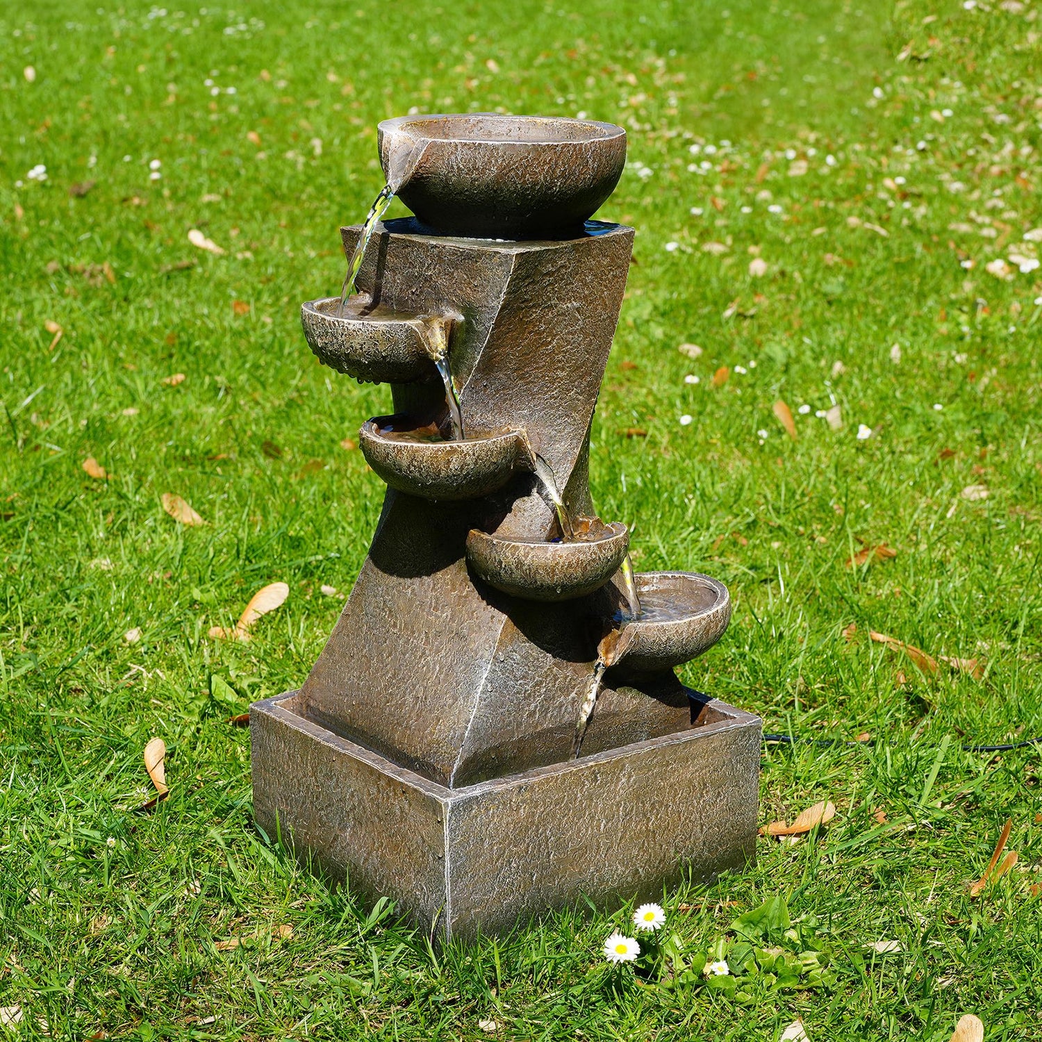 Cascading Water Feature Outdoor With LED by GEEZY - UKBuyZone