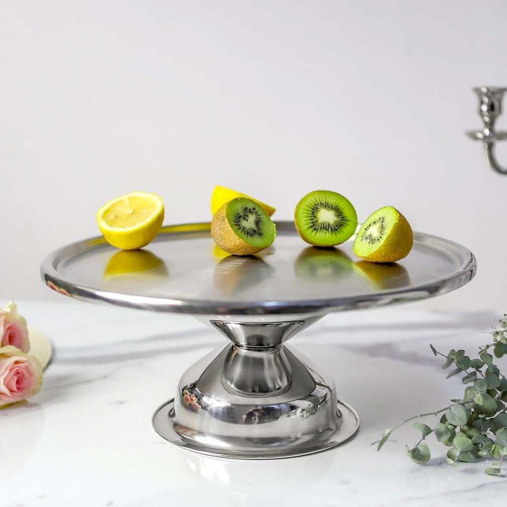 Stainless Steel Cake Stand 33 cm by GEEZY - UKBuyZone