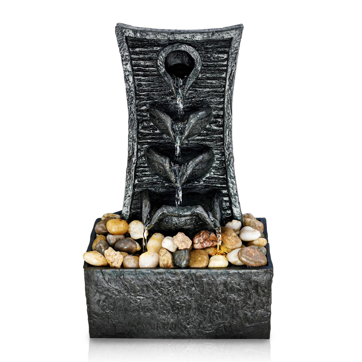 Tiers Water Feature Indoor With LED by GEEZY - UKBuyZone