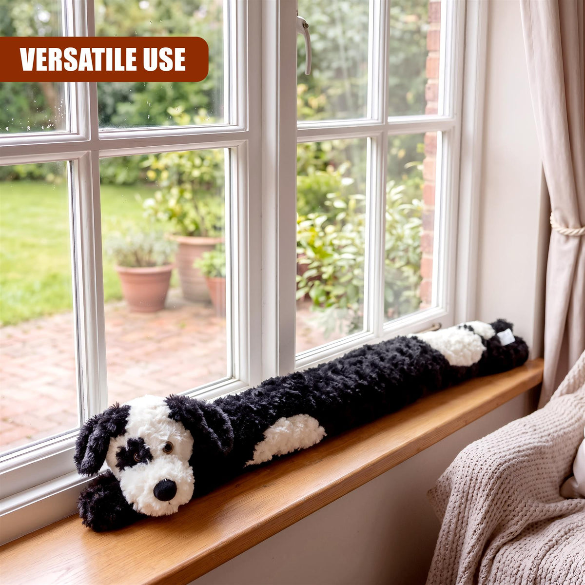 Novelty Black Dog Draught Excluder for Doors