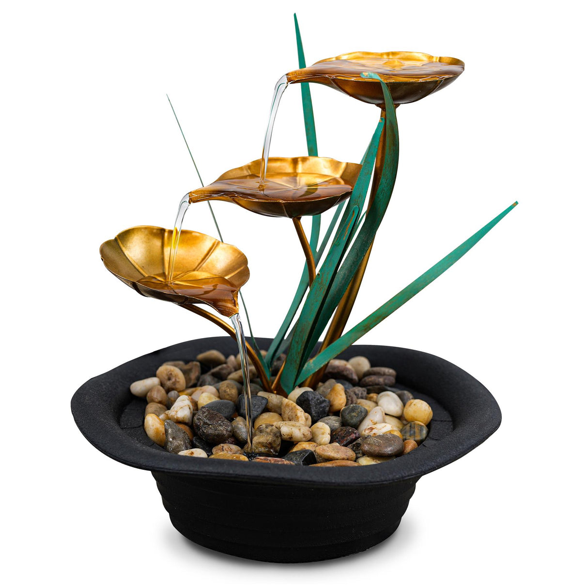 Lotus Water Feature Indoor With LED by GEEZY - UKBuyZone