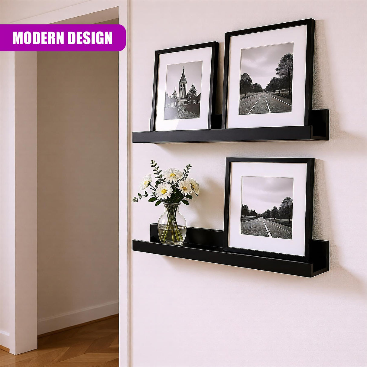 Black Shelf 45 cm Pack 2