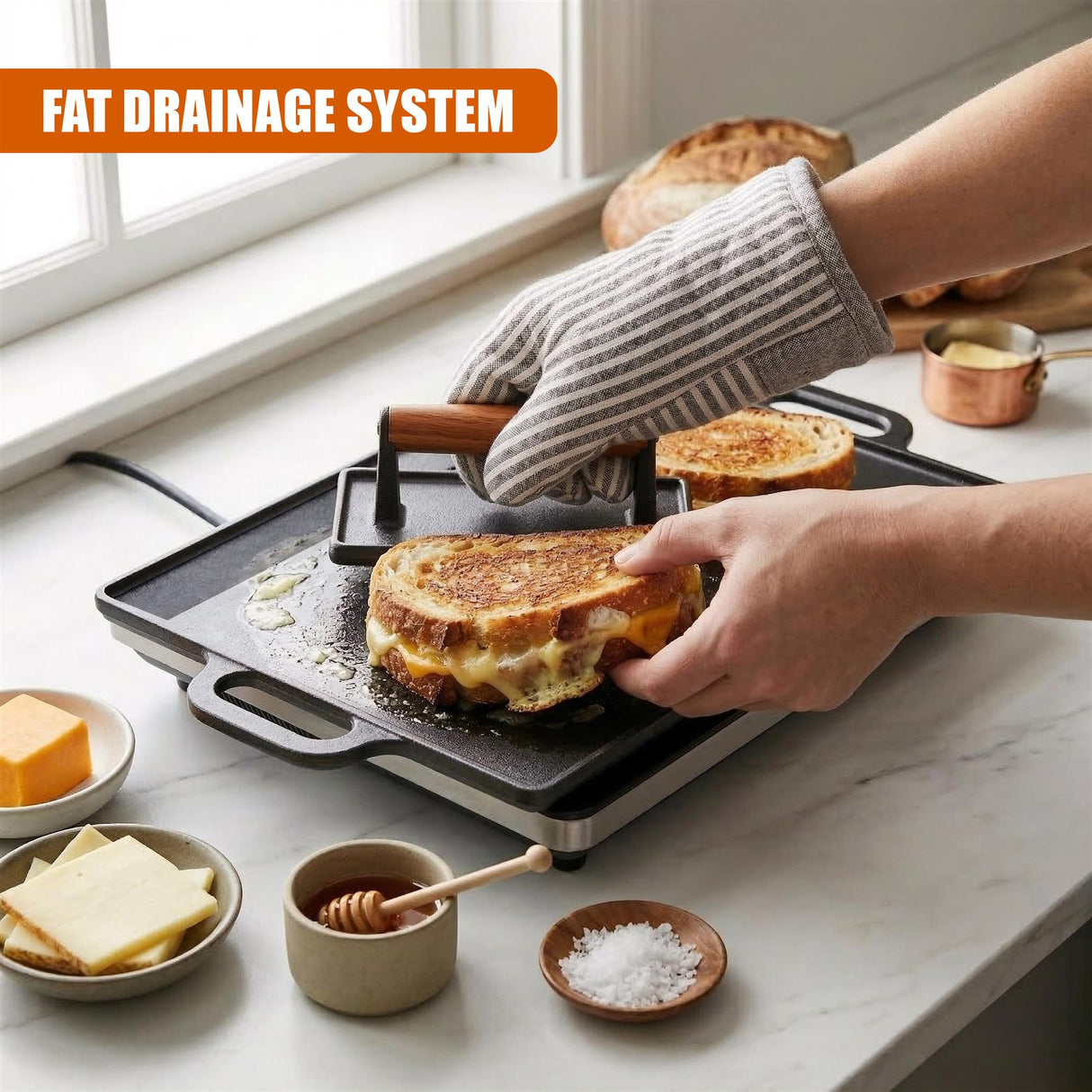 Cast Iron BBQ Griddle Plate